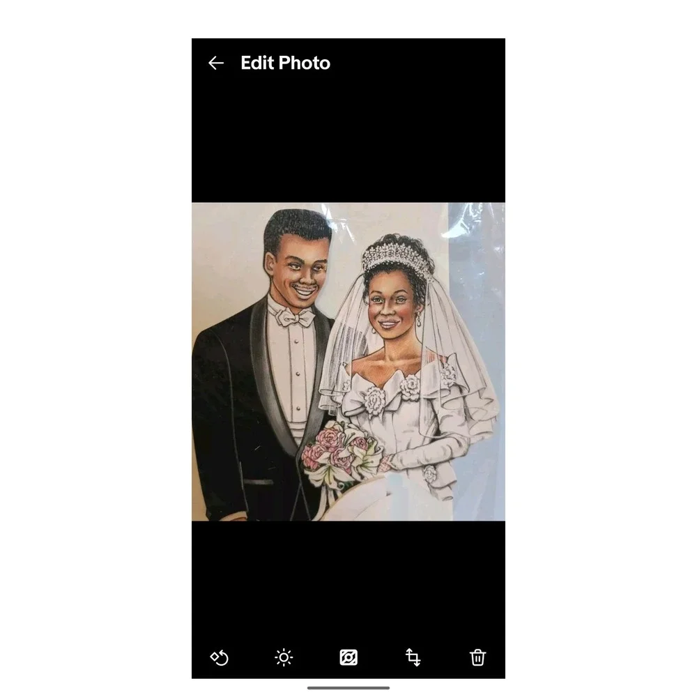 90s Wedding Centerpiece African American Bride & Groom Honeycomb NOS Beistle Vtg